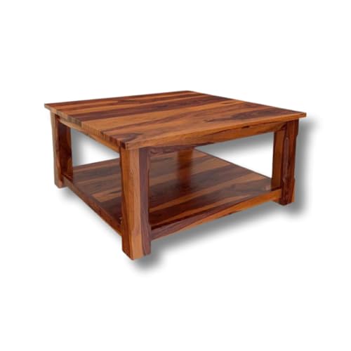 Lipyjo Solid Sheesham Wood Center Table for Living Room | Coffee Table, Center Table for Living Room, Tea Table for Living Room (Honey Finish)