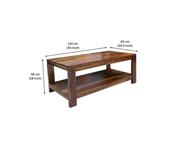 Lipyjo Sheesham Wood Center Table for Living Room | Coffee Table, Center Table for Living Room, Tea Table for Living Room Living Room Furniture (Natural)